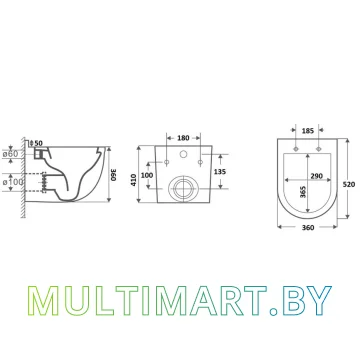 Унитаз CeramaLux 2198MB картинка 2